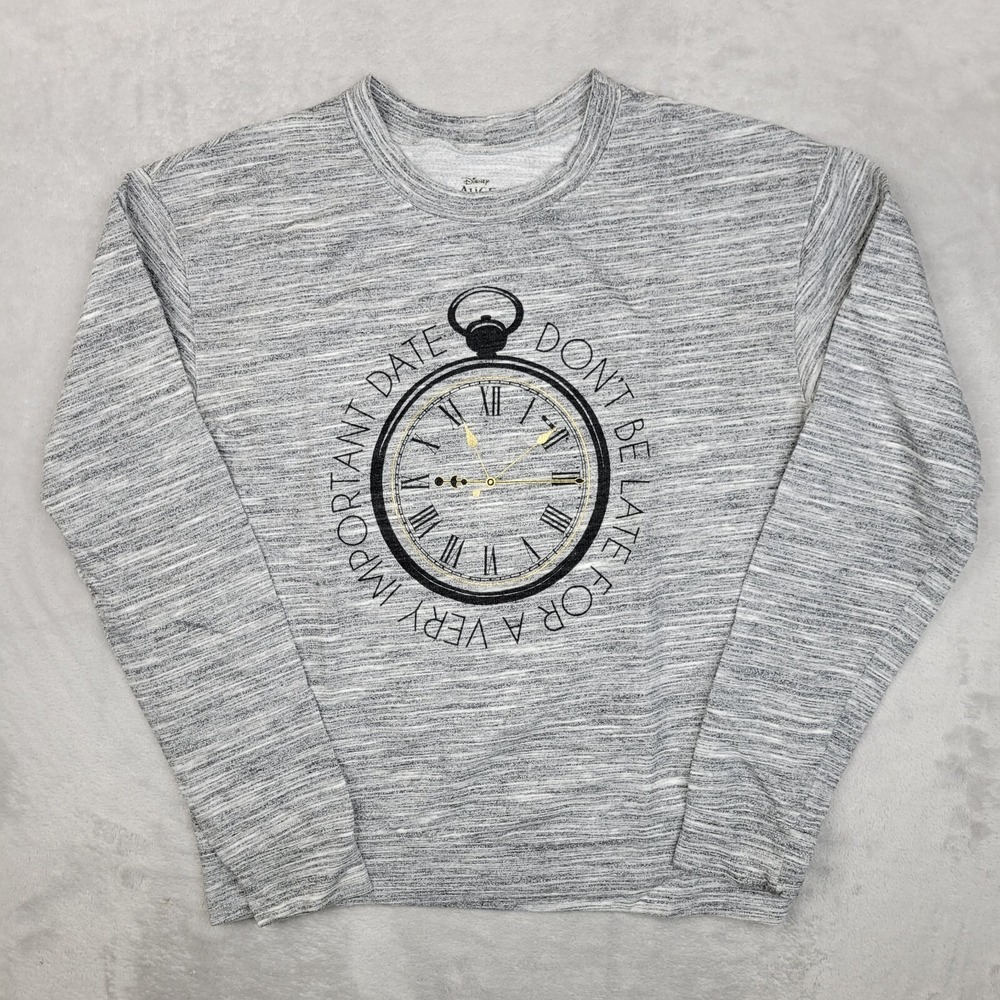Disney Sweatshirt Womens Medium Sweater Alice Wonderland Through‎ Looking Glass